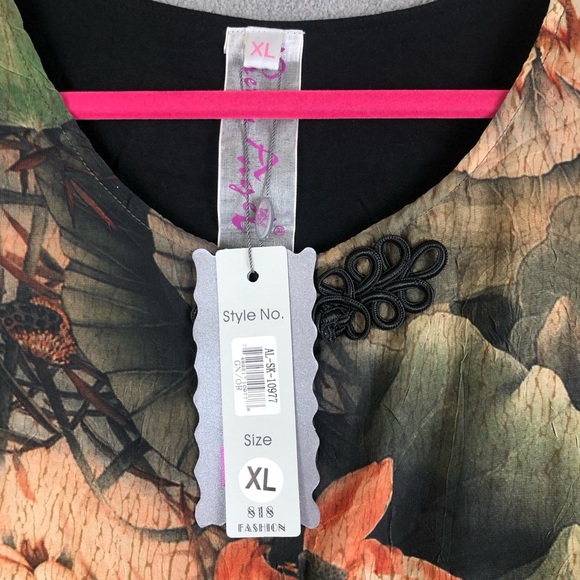 Pretty Angel Floral Layered Tunic Blouse size XL - Picture 6 of 10